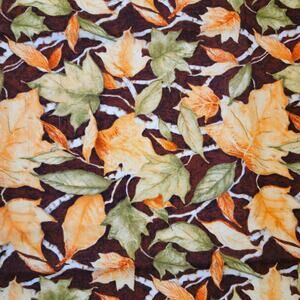 Cotton Fabric Birch Leaves by Susan Winget Autumn Foliage Brown Gold 25 x 44 in